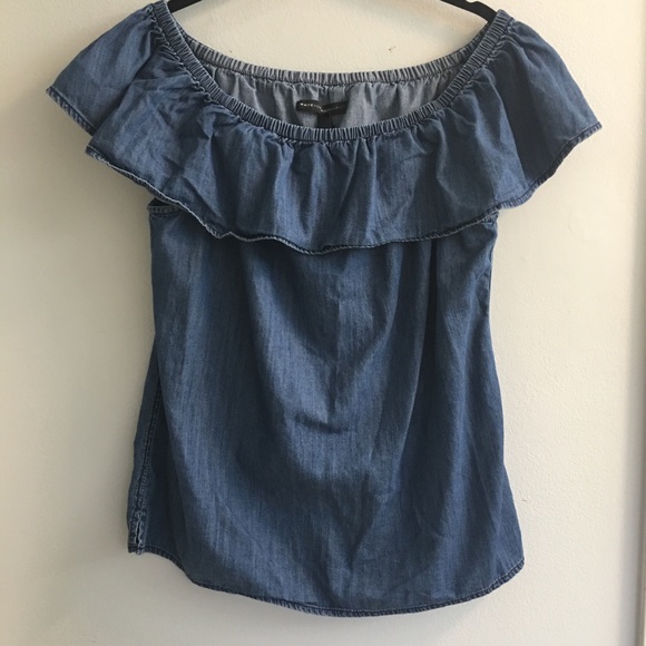White House Black Market Tops - WHBM Chambray Off the shoulder top!